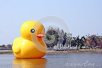 Duck rubber sculpture. Editorial Stock Photo